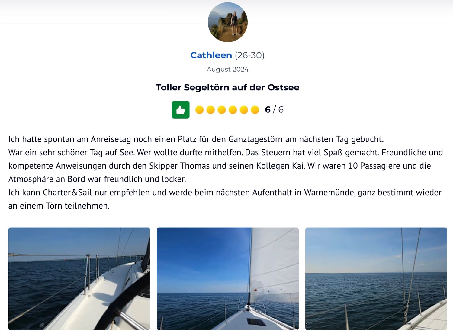 Successful Sailing - Kundenbewertung Bild